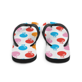 A pair of Alter Ego Hawaii flip flops which are also called slippers with a cool Hawaii themed graphic print.