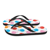 A pair of Alter Ego Hawaii flip flops which are also called slippers with a cool Hawaii themed graphic print.