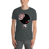 Young male adult wearing a Alter Ego Hawaii T-shirt that has a Hawaii themed graphic logo on the front.