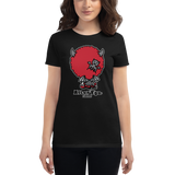Young female wearing a Alter Ego Hawaii shirt that has a Hawaii themed graphic logo on the front.