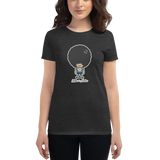 Young female wearing a Alter Ego Hawaii shirt that has a Hawaii themed graphic logo on the front.