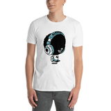 Young male adult wearing a Alter Ego Hawaii T-shirt that has a Hawaii themed graphic logo on the front.
