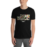 Young male adult wearing a Alter Ego Hawaii T-shirt that has a Hawaii themed graphic logo on the front.