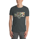 Young male adult wearing a Alter Ego Hawaii T-shirt that has a Hawaii themed graphic logo on the front.