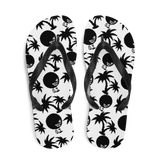 A pair of Alter Ego Hawaii flip flops which are also called slippers with a cool Hawaii themed graphic print.
