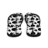 A pair of Alter Ego Hawaii flip flops which are also called slippers with a cool Hawaii themed graphic print.