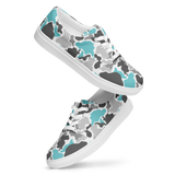 Rhythm Arts Camo-Teal Men’s lace-up canvas shoes
