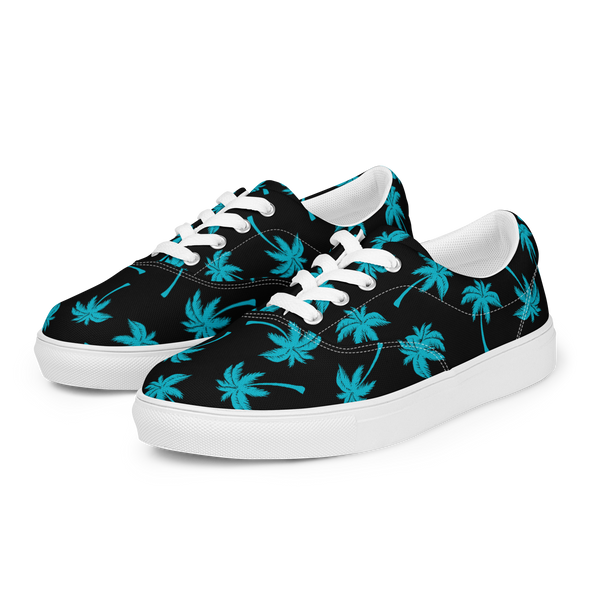 Aloha Tribe Mens Palmtree Black Canvas Shoes