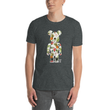 Young male wearing a Rhythm Arts Hawaii T-shirt that has a urban street themed graphic logo on the front.