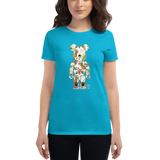 Young female wearing a Rhythm Arts shirt that has a Hawaii themed graphic logo on the front.