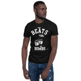 Young male wearing a Rhythm Arts Hawaii T-shirt that has a urban street themed graphic logo on the front.