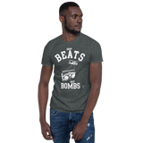 Young male wearing a Rhythm Arts Hawaii T-shirt that has a urban street themed graphic logo on the front.