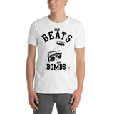 Young male wearing a Rhythm Arts Hawaii T-shirt that has a urban street themed graphic logo on the front.