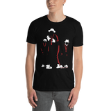 Young male wearing a Rhythm Arts Hawaii T-shirt that has a urban street themed graphic logo on the front.