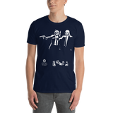 Young male wearing a Rhythm Arts Hawaii T-shirt that has a urban street themed graphic logo on the front.