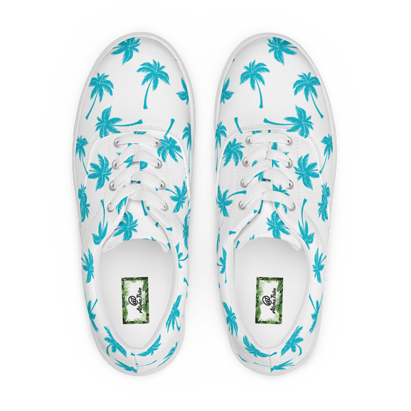 Aloha Tribe Womens Palmtree White Canvas Shoes