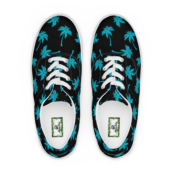 Aloha Tribe Womens Palmtree Black Canvas Shoes