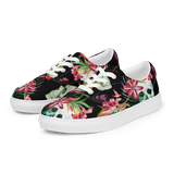 Aloha Tribe Skulls Womens Black Canvas Shoes
