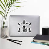 A set of Aloha Tribe Hawaii logo stickers in multiple sizes with urban street themed graphics.