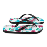 A pair of Alter Ego Hawaii flip flops which are also called slippers with a cool Hawaii themed graphic print.