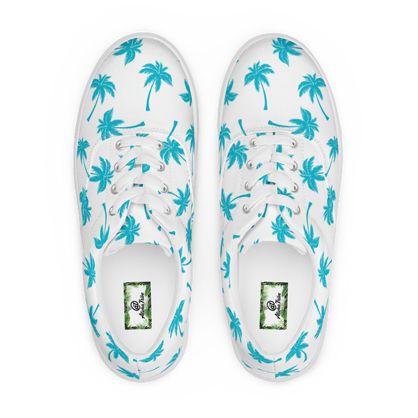 Aloha Tribe Mens Palmtree White Canvas Shoes