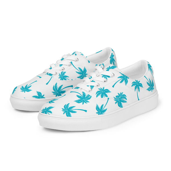 Aloha Tribe Mens Palmtree White Canvas Shoes